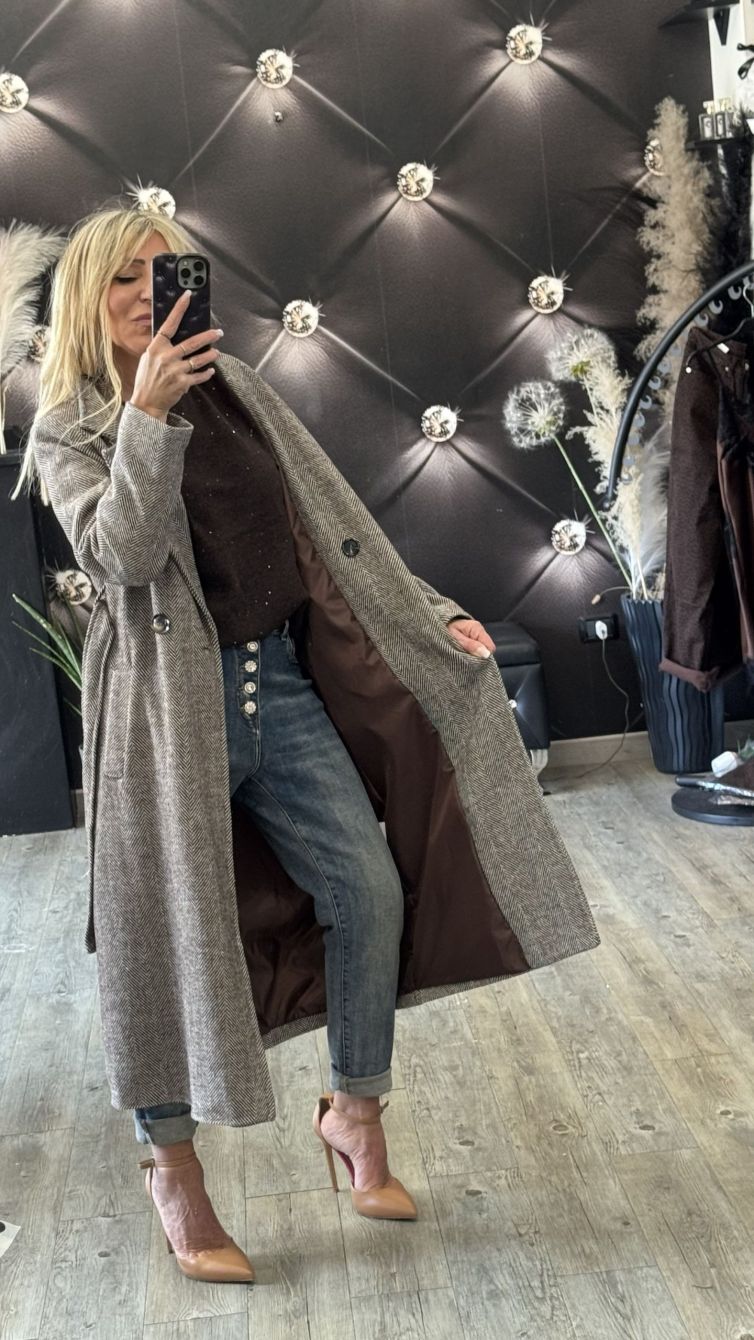 CAPPOTTO SPIGATO CON CINTURA