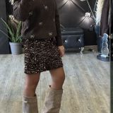 GONNA PAILLETTES colore testa di  moro