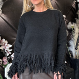 MAGLIONE FRANGE  nero