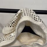 MAGLIONE CON CAPPUCCIO PAILLETTES panna