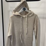 MAGLIONE CON CAPPUCCIO PAILLETTES beige