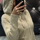 MAGLIONE CON CAPPUCCIO PAILLETTES beige