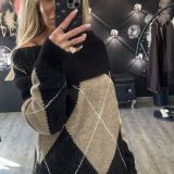 MAGLIONE STAMPA LOSANGHE nero