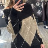 MAGLIONE STAMPA LOSANGHE nero