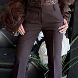 PANTALONE FLARE ELEGANTE marrone scuro