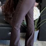 PANTALONE FLARE ELEGANTE marrone scuro