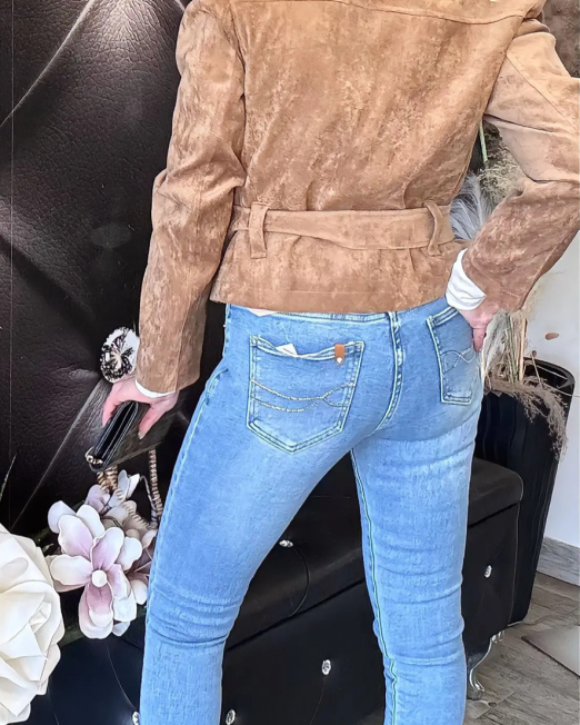 JEANS SKINNY ELASTICIZZATO CON TASCHE GIOIELLO
