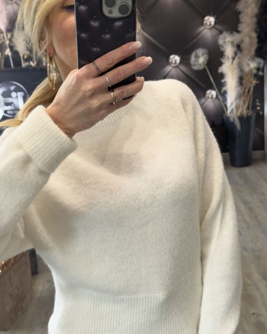 MAGLIONE ALPACA LUMINA panna