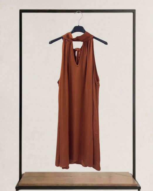 VESTITO IN SATIN color coccio