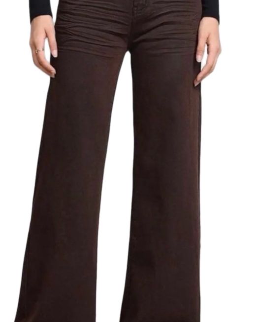 JEANS WIDE LEG VITA BASSA cioccolato