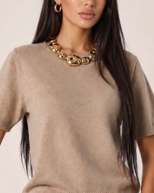 MAGLIA MANICA CORTA IN MISTO CASHMERE in 4 colori moda
