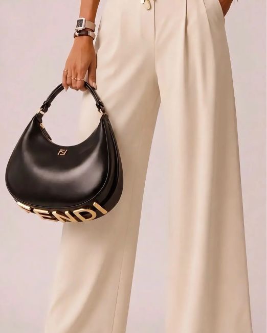 PANTALONE PALAZZO CON CINTURA ABBINATA panna