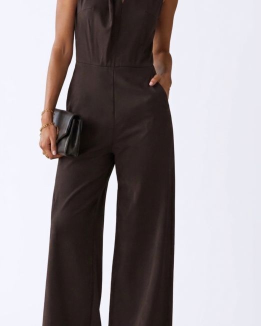 TUTA JUMPSUIT A PALAZZO cioccolato