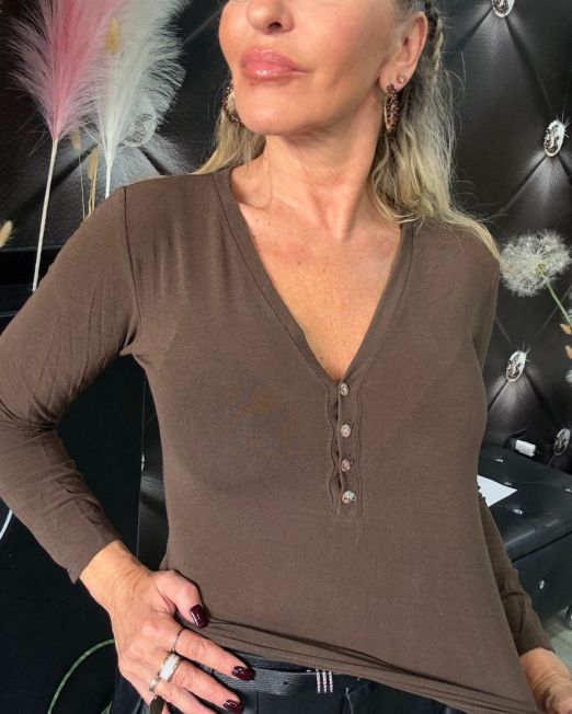 MAGLIETTA SERAFINO IN CASHMERE colore marrone
