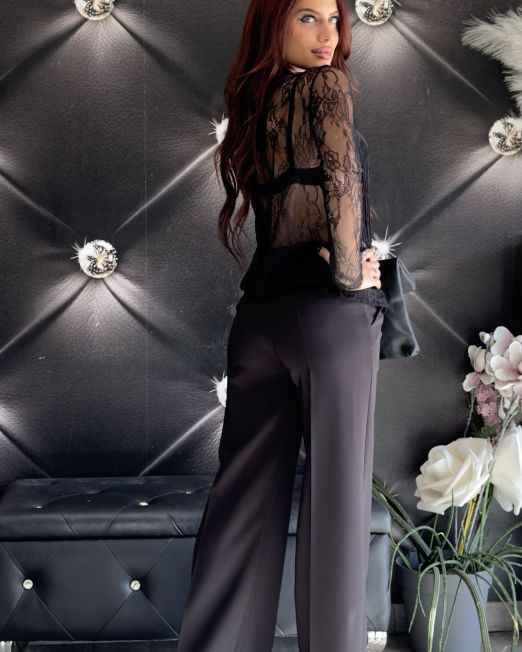 PANTALONE PALAZZO ELEGANTE nero